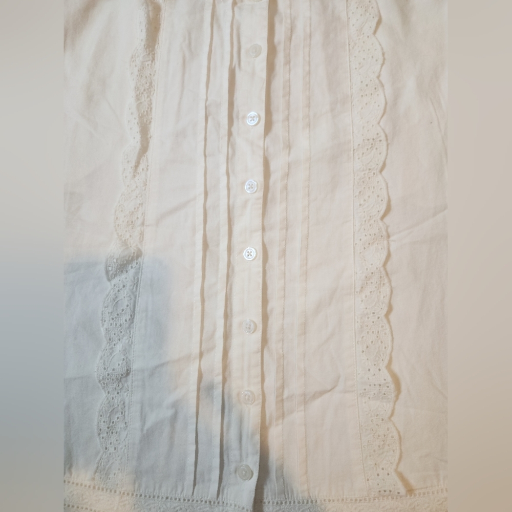 NWOT Free People Whitney White Lace-Trimmed Midi Skirt Size Small - Picture 6 of 12
